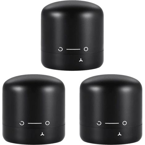3x Schwarzer Weinflaschenverschluss