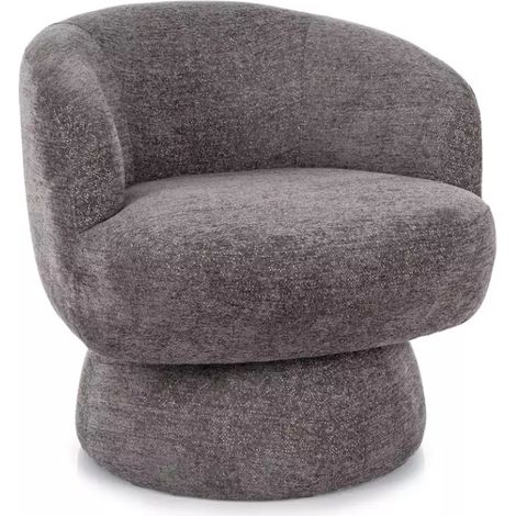 Fauteuil LONE pivotant en tissu gris, silhouette moderne et assise ultra confortable