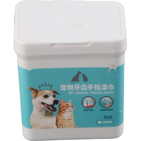 Lingettes nettoyantes pour les dents des chiens : éliminent le tartre et le calcul dentaire. Lingettes de soin dentaire pour chats et chiens. (1/5)