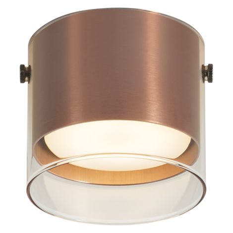 Moderner Aufbaustrahler Dunkelbronze mit Glas - Drain