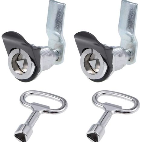 Serrure Triangle came longue clés 2 Paquet Argent (1/3)