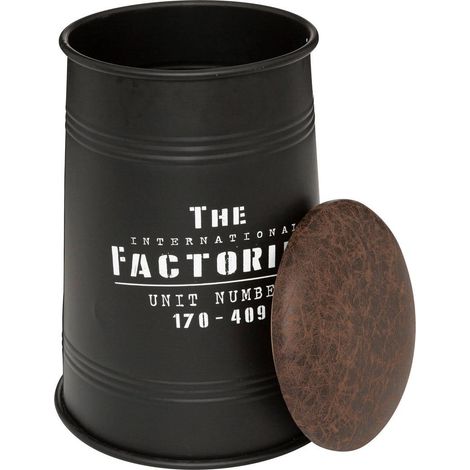 Pouf Joao in metallo e legno, nero - Atmosphera créateur d'intérieur