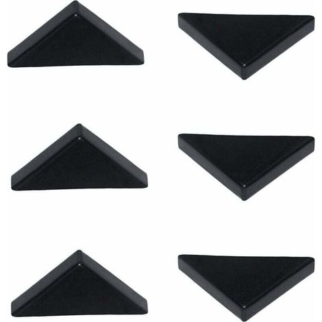 6 mm Protecteurs d'angle Noir pour Verre Pointu, Miroir, Carreaux de céramique, Couvre-Coins à Triple Forme 20 pièces