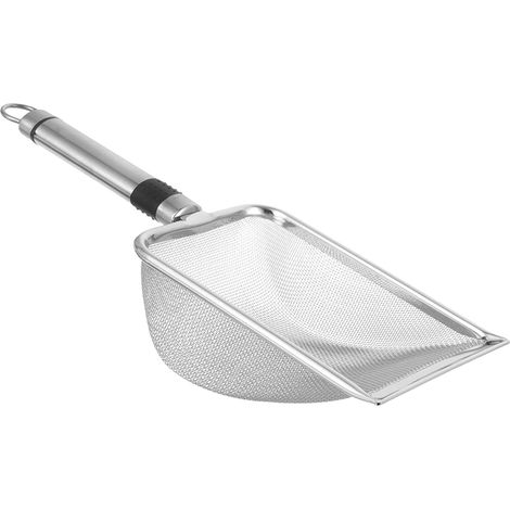 Tamis à Graines en Acier Inoxydable 4 Mailles 5mm avec Pelle à Terre pour Jardinage Facile, Nettoyage Simple et Rangement Pratique, pour Paillis et Terreau (1/5)