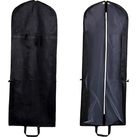 Funda protectora para prendas de vestir, impermeable, plegable, color negro. (1/2)