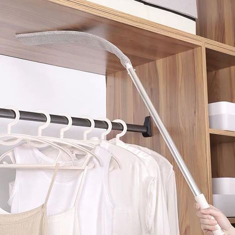 Plumeuse Électrostatique Télescopique - Pour Plafonds Meubles Sous Lit Fenêtres - 8 cm x 140 cm - Microfibre PP EVA - 1 Pièce (1/5)
