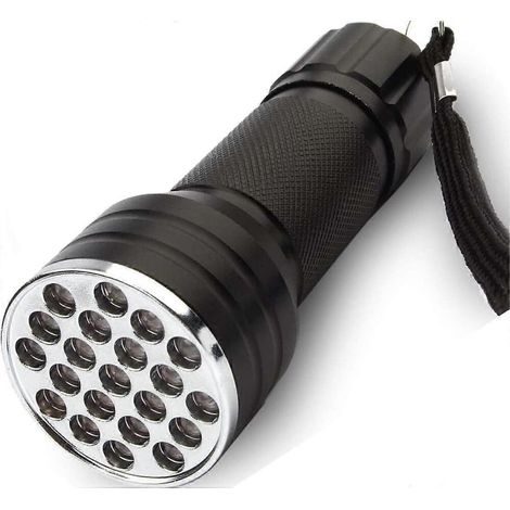 Lampe torche à lumière noire UV avec 21 LED, compatible avec la coloration d'animaux tels que les chiens et les insectes, y compris les scorpions. (1/4)
