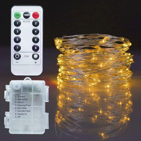 MINKUROW 10m Led Scatola Batteria Impermeabile Filo Di Rame Lucine (Luce Calda) (1/4)