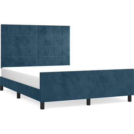 Maison Exclusive - Giroletto senza Materasso Blu Scuro 140x190 cm in Velluto (1/5)