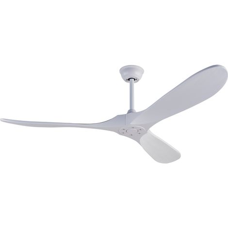 Ventilador de techo blanco de 60 pulgadas sin luz con mando y motor DC reversible (1/5)