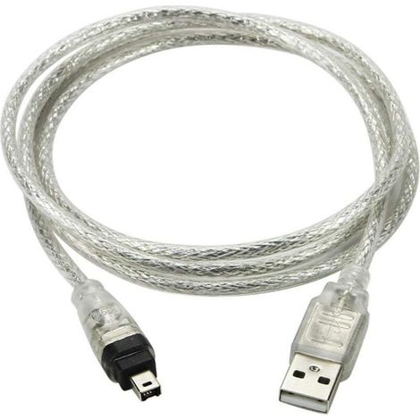 Câble de Cordon d’Adaptateur USB mâle vers FireWire IEEE 1394. 4 Broches mâles iLink pour Sony DCR-TRV75E DV