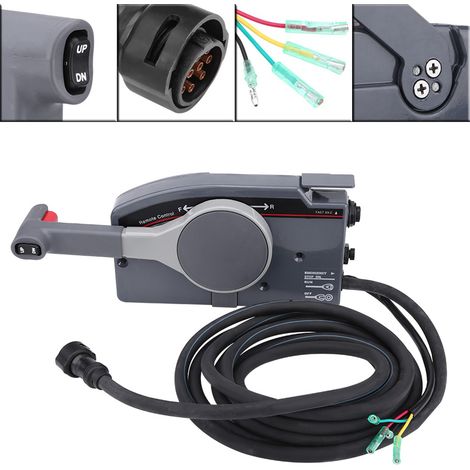 Seitliche Steuerung für Außenbordmotoren, 10-polige Fernbedienungsbox, kompatibel mit 703-48205-16, seitliche Montage, robust und wasserdicht. (1/5)