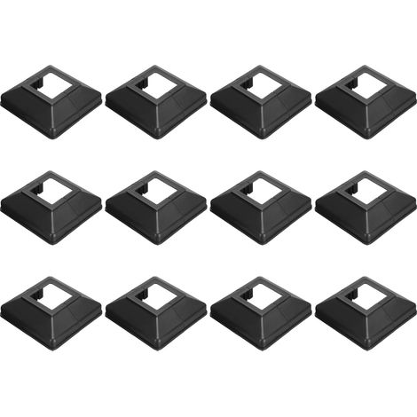 12 Pack Jupe Pour Poteau De Clôture 1.6 x 1.6 Pouce Carré Noir (1/5)