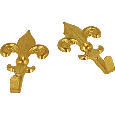 Ganci per quadri modello "Giglio" 19 x 32 mm. finitura ottone lucido 5 pz.