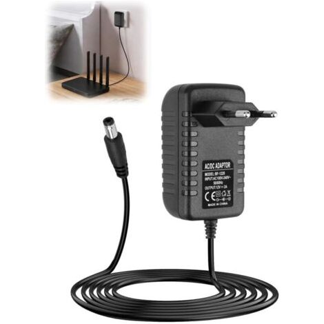 Adaptateur Secteur 12V 2A, Chargeur AC 220v-240v 50/60Hz, d'alimentation Universel CA à CC pour Bandes LED Lampe Clavier Caméra Routeur Radio, Prise DC 5,5x2,5mm (24W) (1/5)