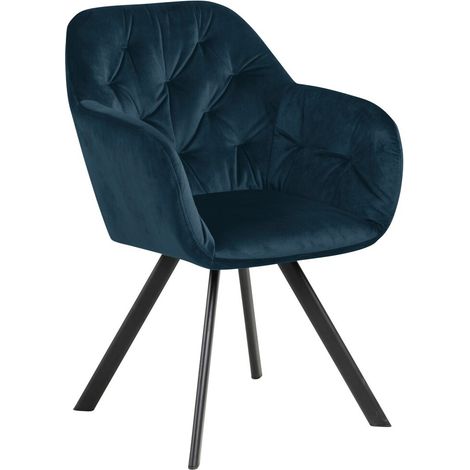 Silla Norsica 270, Azul oscuro, 82x58x62cm, Tapiz, Metálico