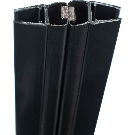 Schulte – Joints magnétiques universels noirs 201 cm – Étanchéité porte de douche 5-8 mm – Fixation verticale – Recoupables pour installation facile