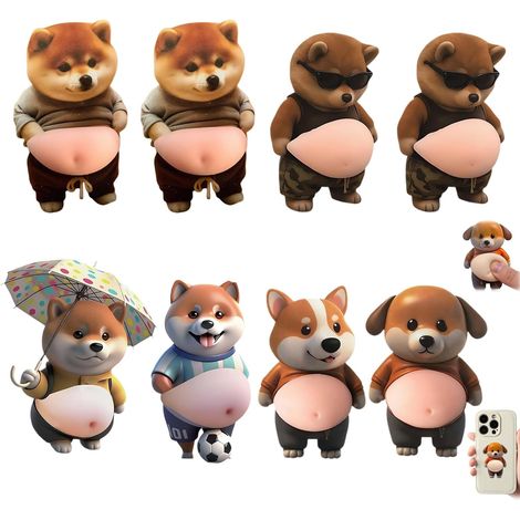 8 Pack Door Stop Sticker Funny Dog 3D Design Silicone Dampers for Wall Furniture Door Stop Wall Door Stop Scratch Protection Decoration Kit for (1/5)