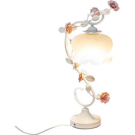 YISSALE -Outillage -Lampe de table, lampe de nuit, design moderne, belle céramique artisanale rose, lampe de table avec LED (1/5)