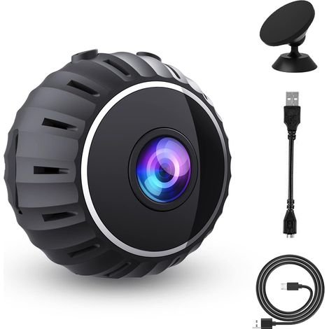 Mini caméra, petite caméra de surveillance portable Full HD 1080P, micro Nanny Cam avec détection de mouvement et vision nocturne infrarouge, caméra de sécurité compacte pour une utilisation intérieur (1/5)
