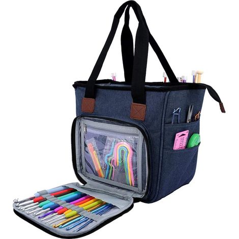 Sac de rangement en fil de denim (bleu)