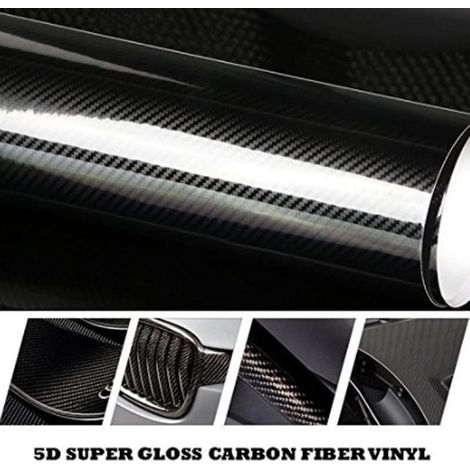 5D dekorative Auto-Wrap-Folie 1,52 x 18 m, schwarze Carbon-Optik (Black Carbon)