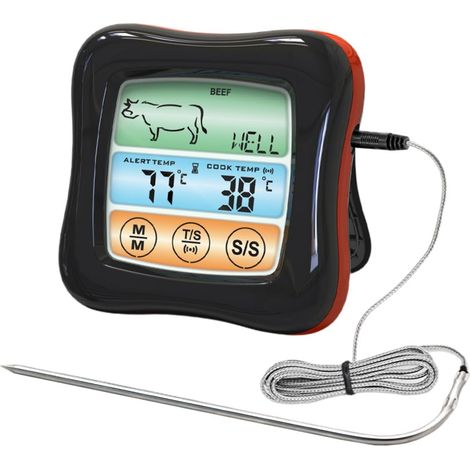 Thermomètre à Gril Thermomètre Barbecue Pour La Maison De Température Barbecue Ther Momètre Horloge Minuterie Ustensiles De Cuisine Plastique Anti-protection Abs Numéro (1/5)