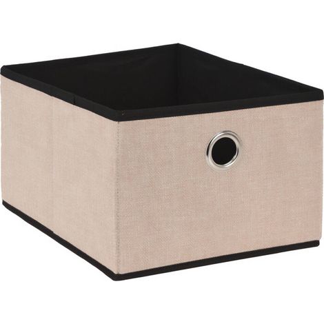 Conteneur de rangement textile beige 32x25x18cm 1 pc. (1/2)