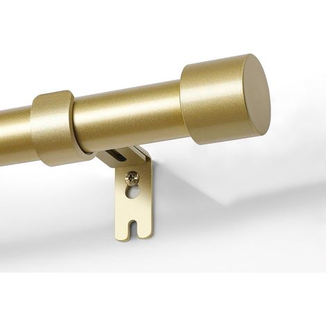 Lot de tringles à rideaux réglables dorées 76 à 114 cm avec embout en aluminium pour salle de douche, chambre à coucher, salon (doré, 76 à 114 cm) (1/5)