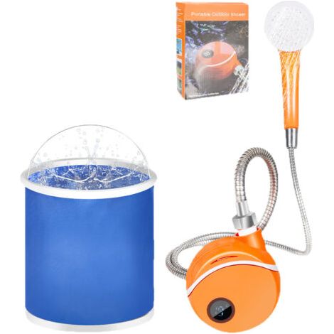 Portable Camping douche intérieur extérieur rechargeable électrique pompe de douche kit avec affichage de la température pour la randonnée voiture PET Wash