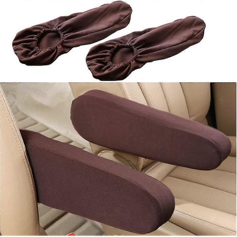 Lot de 2 housses d'accoudoirs de siège avant de voiture, protections d'accoudoirs en tissu, housses de rechange pour accoudoirs avant, accessoire universel pour voiture (1/5)