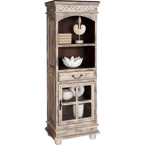 Étagère 60x40 Manguier ciré Blanc antique CASTLE-ANTIK 51