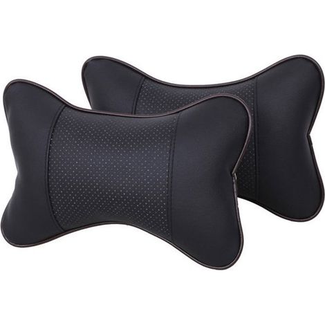 Confezione da 2 cuscini per auto - cuscini per il collo - cuscini poggiatesta e supporto per il collo - 2617 cm - Nero (1/5)