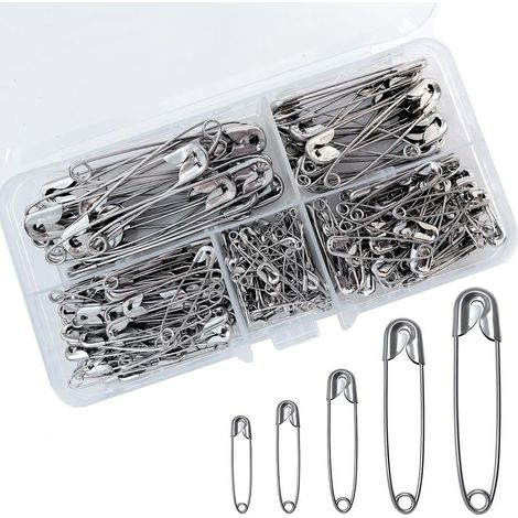 Safety Pi 150c, 5 tailles, acier nickelé, accessoires de couture pour travaux manuels, couture, Safety Pi Set 150, argent