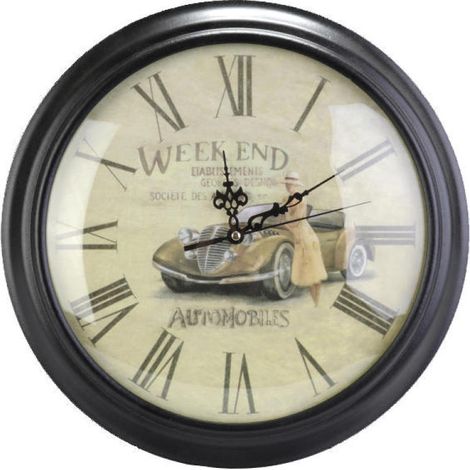 Orologio da parete moderno con lancette nere dal design unico. (1/2)
