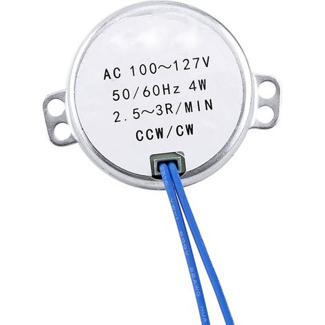 Moteur synchrone 1 pièce 100-127V AC 4W 50/60Hz avec engrenage rotation réversible gauche/droite (1/5)