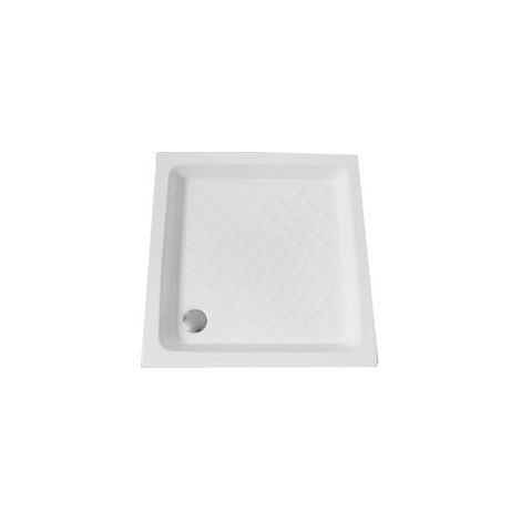 ONDEE - Plato de ducha CERA - relieves antideslizantes - Gres - Blanco - 80x80x9cm