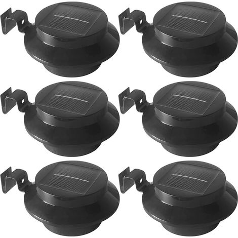 Lampes de Gouttière Extérieures, Auto Marche/Arrêt Éclairage Solaire de Clôture, Lampes Solaire Décoratif Étanche pour Terrasse, Patio, Jardin, Voie S'accès (6 Paquets) (1/5)