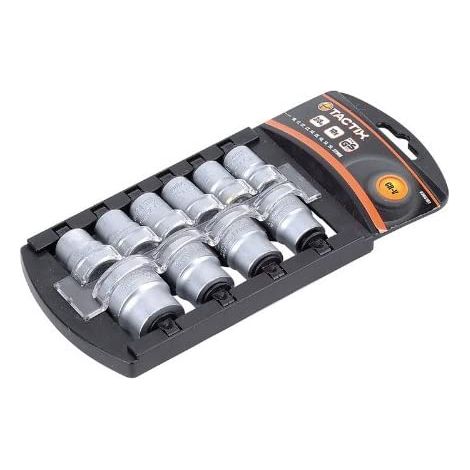 TACTIX - 10 PEZZI - SET 10 CHIAVI A BUSSOLA ESAGONALI 3/8' IN ACCIAIO CROMO VANADIO