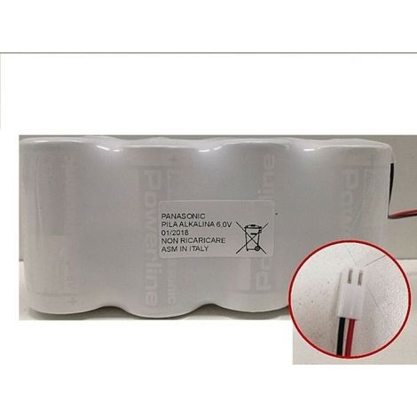 Panasonic Power Pack 6V Pacco Batteria Alkaline con Connettore DOMOTEC