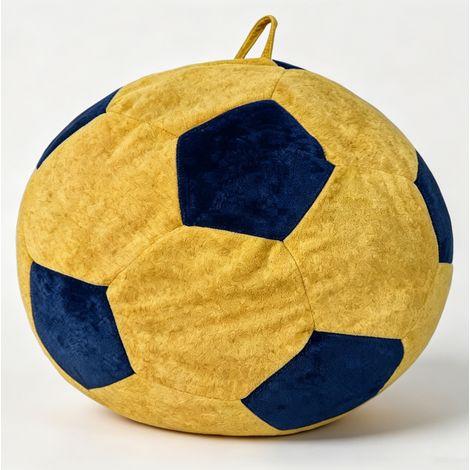 Großer Fußball Bean Bag Sessel aus Flanell in Blau Gelb von MODENUIT (1/5)