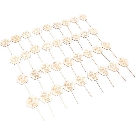 36 étiquettes hexagonales en bois écologique « Regardez-moi pousser » pour plantes succulentes, idéales pour décorer vos pots de fleurs. (1/5)