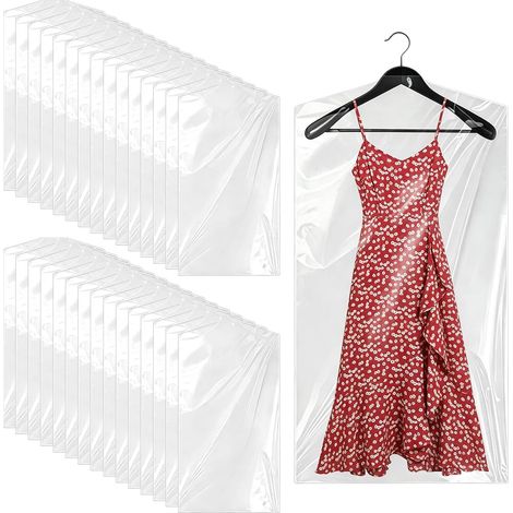 100 Pièces Housses de Vêtements, 60 × 100cm Kleiderhüllen Transparent, Housse Vetements à Suspendre, Housse Vetement Penderie, (1/4)