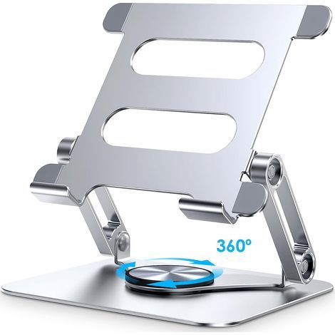 Support pour iPad, Support de Tablette Rotatif à 360°, Support de Moniteur Pliable en Aluminium pour Bureau Compatible avec iPad Pro 10.5, 11, 13, Air Mini 2 3 4 5 6, Samsung Tab(4-13\ (1/5)