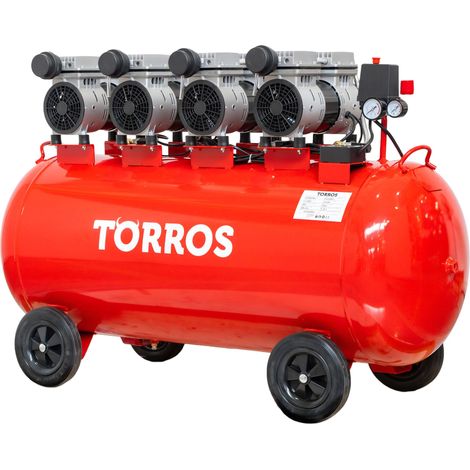 Torros – Compresseur silencieux sans huile 200 L 3 kW 10 bars 560 L/min 81 dB(A) – Moteur 230V – TC2004010MS (1/5)