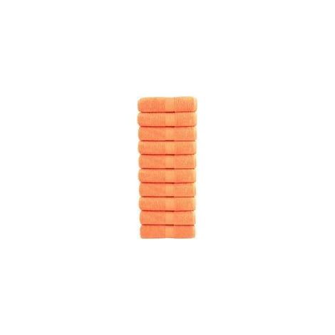 Serviettes de toilette de qualité supérieure SOLUND, lot de 10, orange, 30 x 30 cm, 600 g/m² - Crezuo (1/4)
