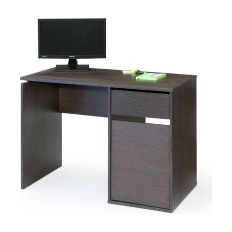 TOPKIT | Bureau Burgos 5210| Petite table d'ordinateur Bureau avec tiroir et porte | wengé (1/5)