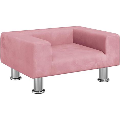 Lit pour chien panier canapé confortable 50 x 40 x 26,5 cm velours Rose