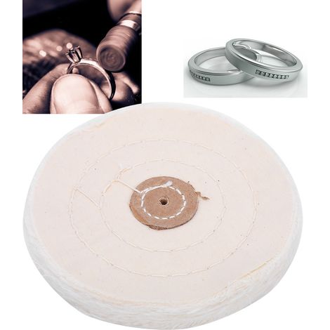 Outils de polissage et de meulage de bijoux, chiffon de polissage en coton pour perles, disque de polissage blanc (125 mm) (1/5)