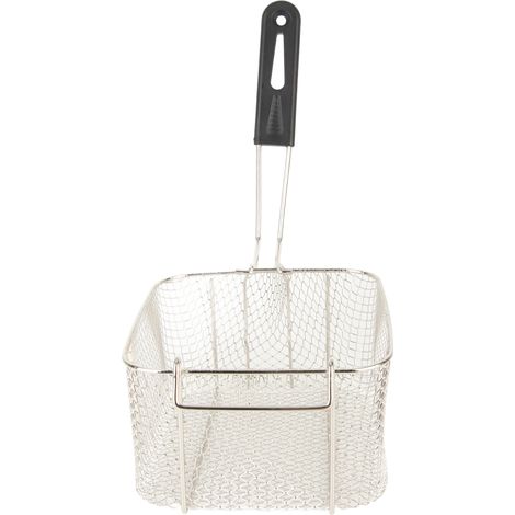 Panier à friture avec passoire à aliments frits à longue poignée, friteuse électrique à maille métallique